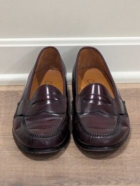 Cole Haan Men's Penny Loafers Burgundy Oxblood Leather Slip On Dress Shoes 11D
